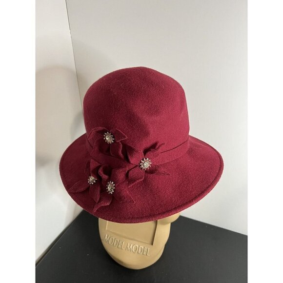 Vintage Betmar New York Red 100% Wool Hat T874
